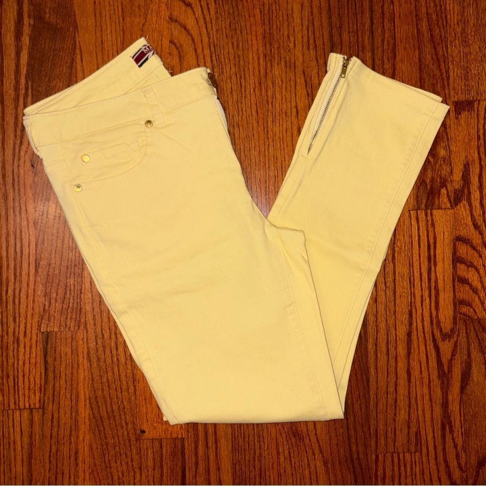 MAKERS Skinny Yellow Jeans with Ankle Zippers Size 30